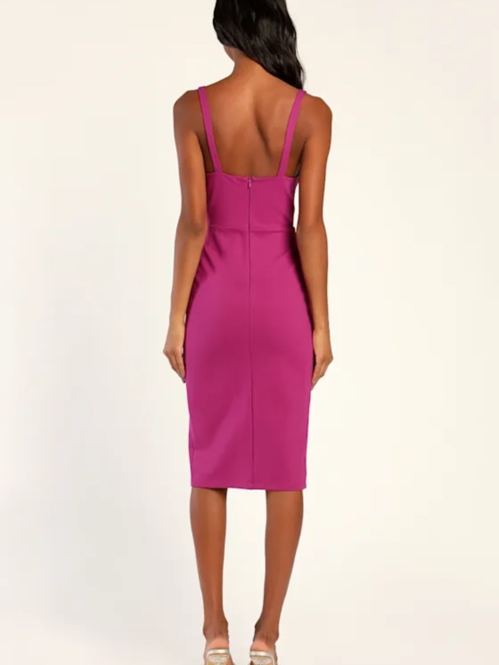 Lulus Purple Bustier Bodycon Midi Dress NWT Homecoming Wedding Guest - Picture 4 of 14